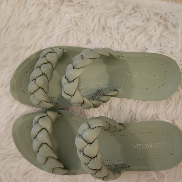 TOP MODA Mint  BRAIDED SLIDES NEW - Picture 10 of 11